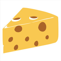 Cartoon picture of cheese with large holes.