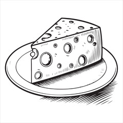 Meal Menu Dish Delectable Cuisine Cheese Food  Eat Sketch Style