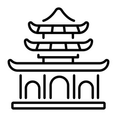 A line style icon of chinese temple 