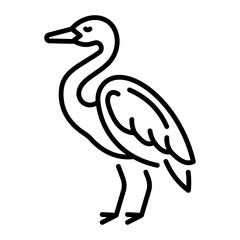 A line style icon of crane bird 