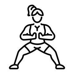 A line style icon of sumo squat 