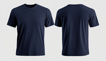 Navy blue crew neck t-shirt mockup (1)
