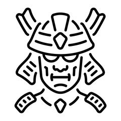 A line style icon of samurai mask 