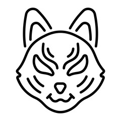A line style icon of kitsune mask