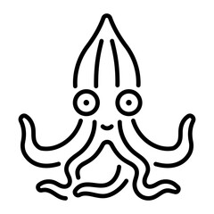 A line style icon of squid 