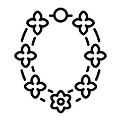 A line style icon of flower garland 