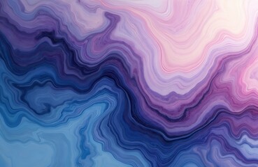 Obraz premium Abstract illustration features flowing liquid marble pattern in shades of blue and purple. Fluid ink texture, watercolor art style. Use for background design, print, art, poster, wallpaper.