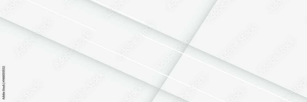 Poster 3d white geometric abstract background overlap layer on bright space with polygon lines shape decora