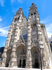Saint Gatien Cathedral in Tours – Exterior View of Gothic Architecture