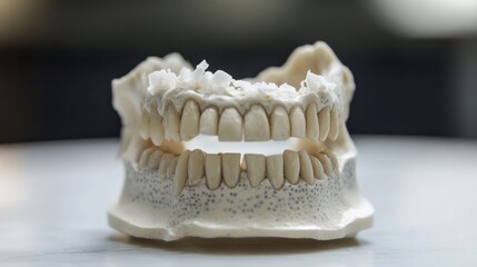 Dental Model: A Close-Up View of Artificial Teeth