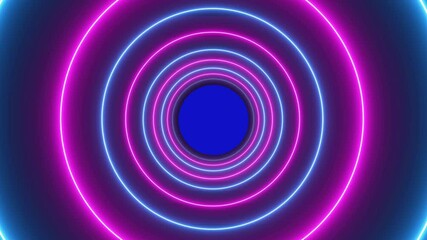 glowing neon colorful tunnel  animation on black background.circle tunnel vj loop video  animation for background use.abstract neon tunnel  animation . - Powered by Adobe