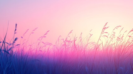 Obraz premium Pastel sunrise meadow landscape