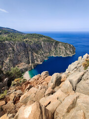 beautiful landscape from the mountain in Butterfly Valley in Turkey