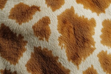 Giraffe coat pattern showcases unique texture and vibrant colors of the wild animal's fur under the sunlight