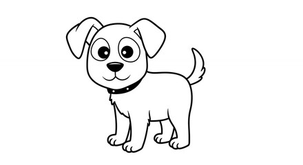 Obraz premium Cute cartoon puppy illustration