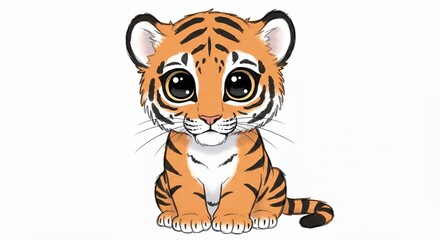Cute tiger cub illustration