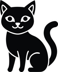 Simple Cat Outline Vector | Minimalist Cat Line Art Illustration for Logos, T-Shirts, Stickers, and Modern Pet-Themed Designs
