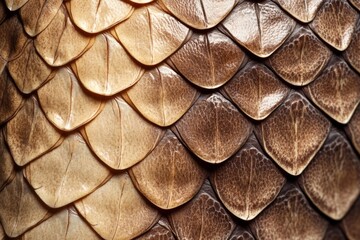 Detailed view of a reptile's scales showcasing intricate patterns and textures under natural light