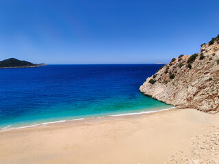beautiful landscape of a sandy beach on the sea