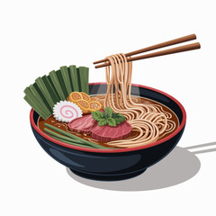 Lamian Noodle Bowl with Sliced Beef and Egg