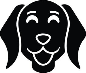 Smiling Dog Line Icon | Minimalist and Cute Vector Illustration of a Happy Dog Face, Perfect for Logos, Apps, Pet Designs, and Modern Graphics