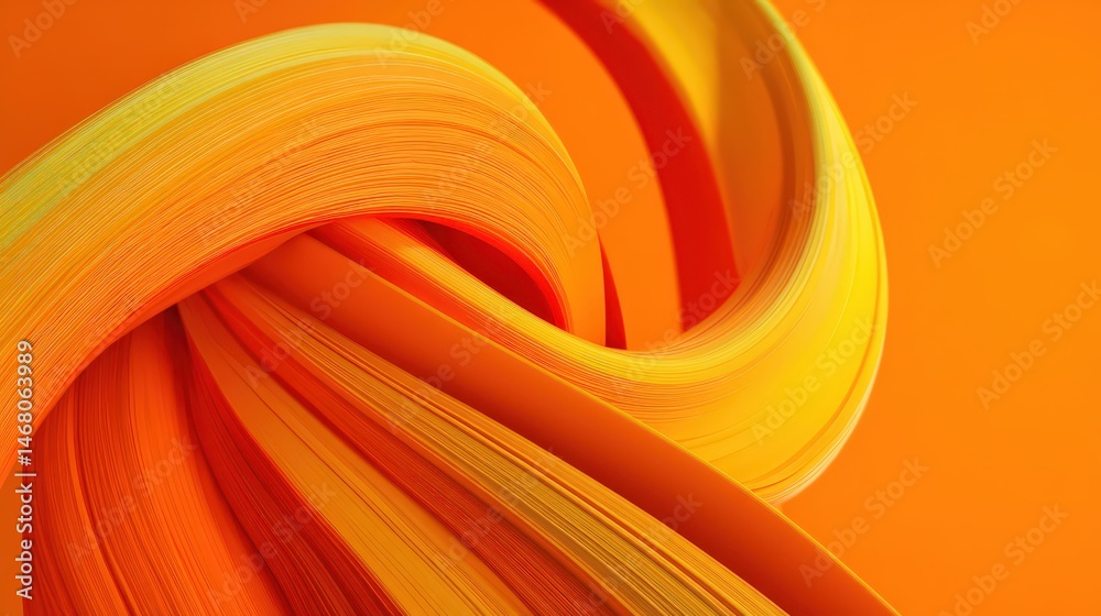 Poster abstract orange background with curved lines creating a swoosh shape. digital abstract background fo