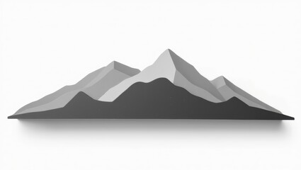 Abstract Monochromatic Mountain Range Wall Shelf