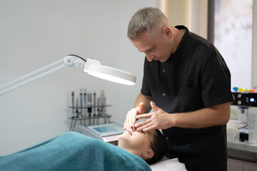 girl at a cosmetologist during treatment procedures