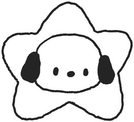 강아지 별 모양 손그림  