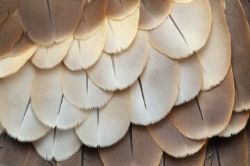 Feathery texture showcases nature's art with delicate layers of softness in a serene moment of avian beauty