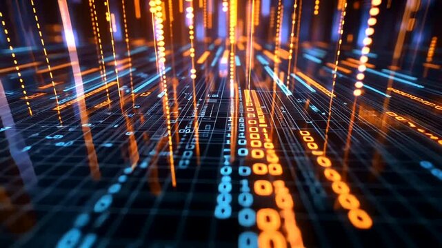 Abstract digital network of binary code