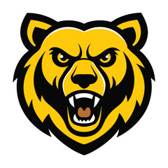 angry grizzly bear head vector art silhouette