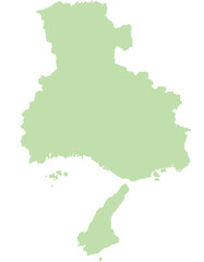兵庫県　地図　黄緑　イラスト