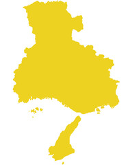 兵庫県　地図　黄色　イラスト