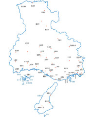 兵庫県　地図　白　斑点　イラスト