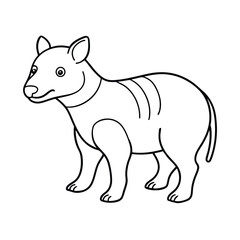 vector illustration of a donkey line art silhouette