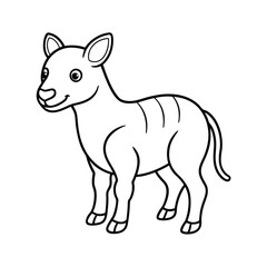 vector illustration of a donkey line art silhouette