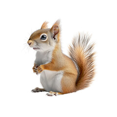 Obraz premium Adorable Red Squirrel Posing on White Background