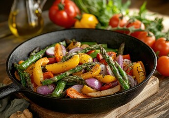 roasted vegetables in a pan
