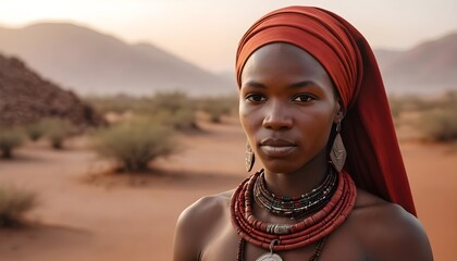 Portrait of a Himba Woman in Namibia