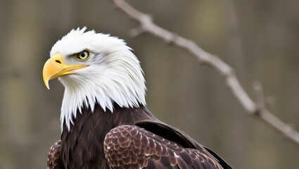 Obraz premium Majestic Bald Eagle Portrait A Symbol of Freedom and Power