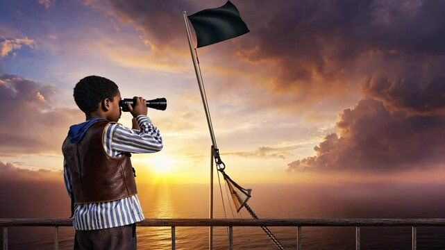 Pirate with a spyglass.