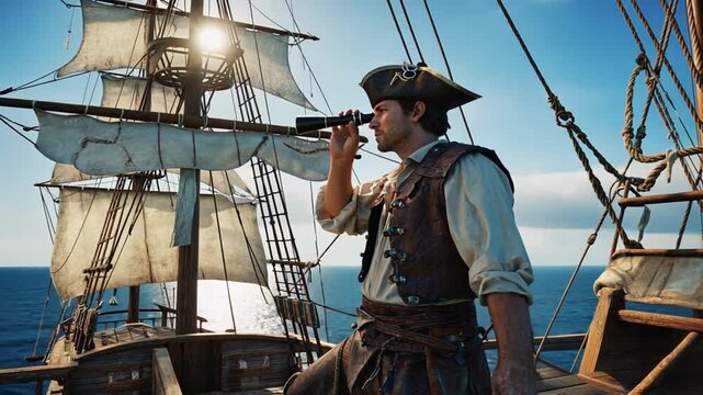 Pirate with a spyglass.