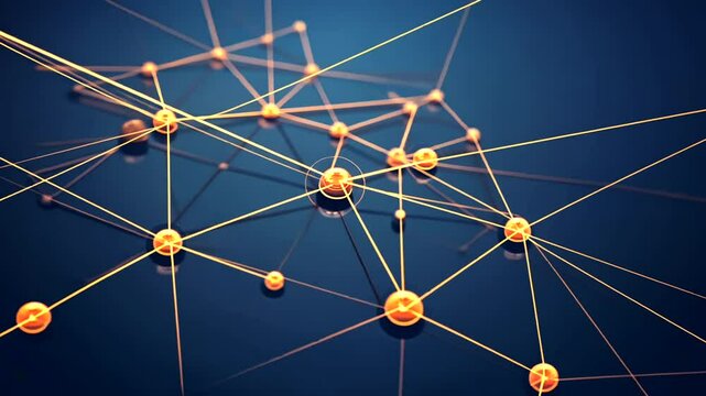 Abstract network of interconnected spheres