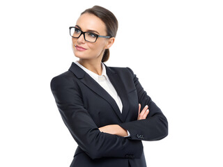 Confident Business Woman in Formal Attire – Transparent PNG