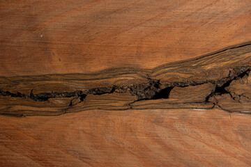 A particular texture in the center of a piece of wood