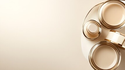 Luxury Cosmetic Cream Jars Beige Background Elegant Mockup