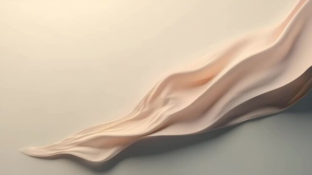 Animated beige background, wavy silk texture