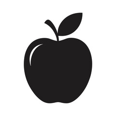 apple symbol  black isolated vector art silhouette 
