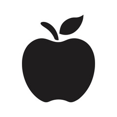apple symbol  black isolated vector art silhouette 